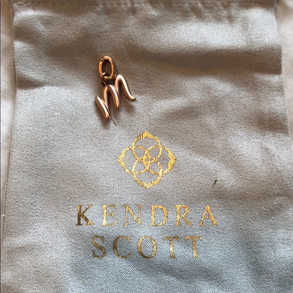 Rose gold M charm Kendra Scott